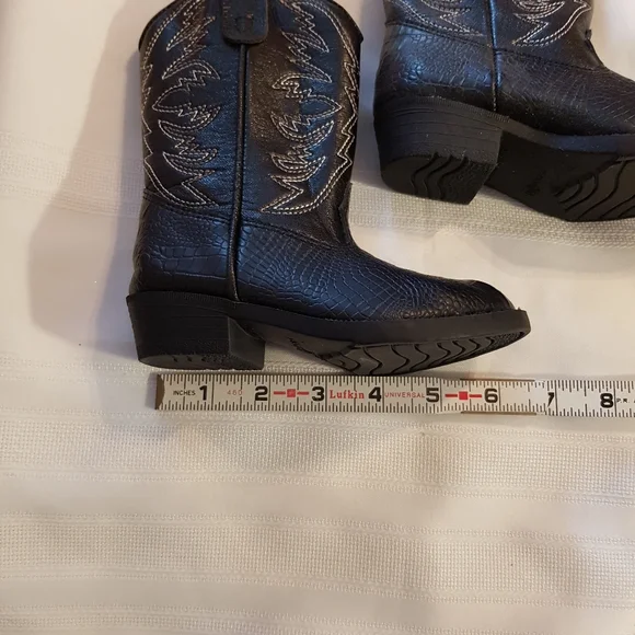 Smart Fit toddler cowboy boots black size 7 - Picture 2 of 5